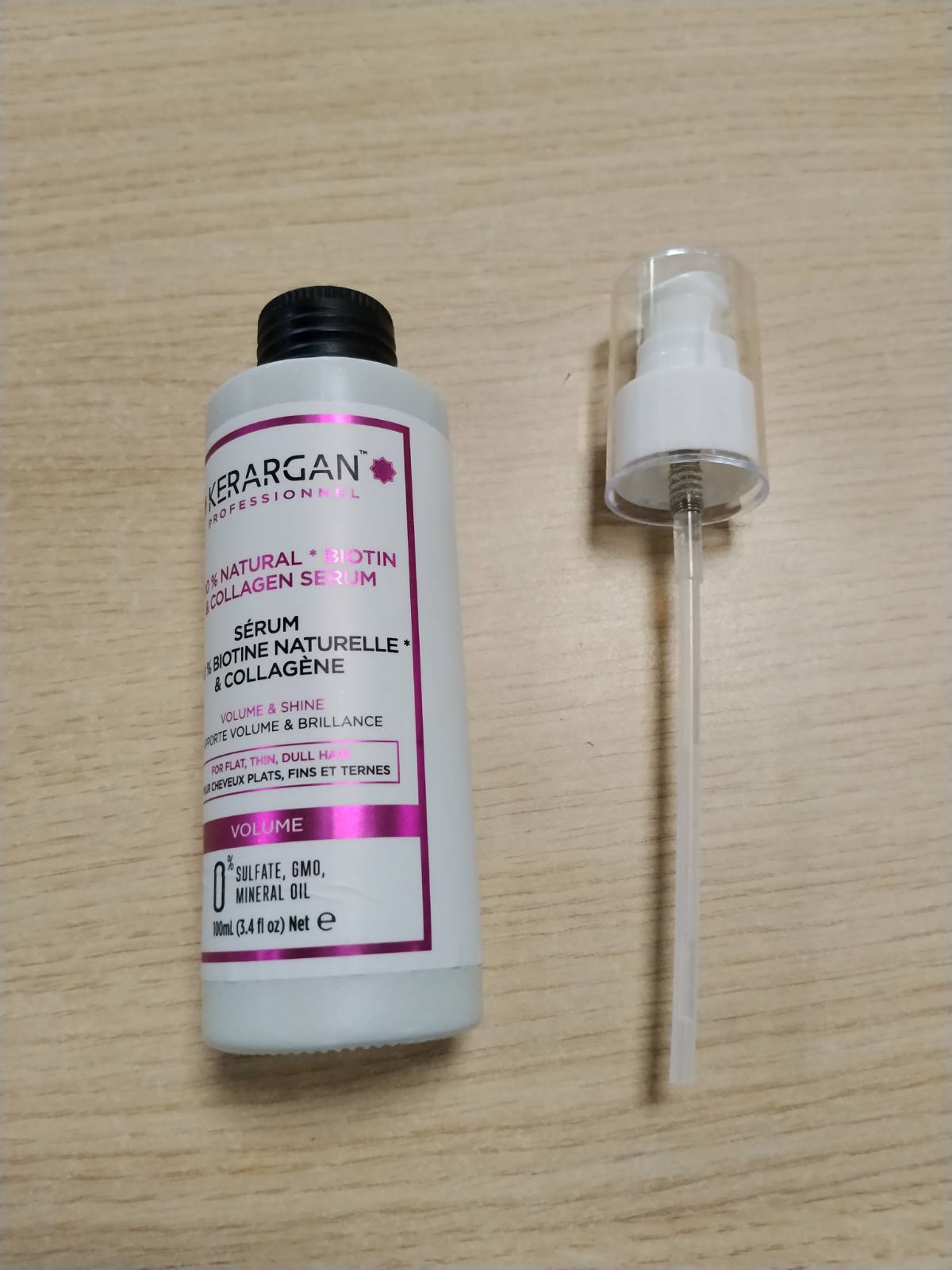 316931 - KERARGAN - Serum për Flokë Volumizues me Biotinë dhe Kolagjen, 100ml, Pa Sulfate, Pa OMGJ, Pa Vaj Mineral