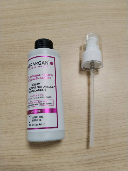 316931 - KERARGAN - Serum për Flokë Volumizues me Biotinë dhe Kolagjen, 100ml, Pa Sulfate, Pa OMGJ, Pa Vaj Mineral