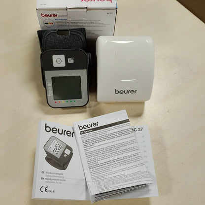 317182 - BEURER Monitor tensioni i gjakut BC 27 për kyçin e dorës me zbulim të aritmisë, tregues rreziku me ngjyra, për perimetër kyçi prej 14-19.5 cm, pajisje mjekësore, transferim të dhënash në Apple Health dhe aplikacione të ngjashme.
