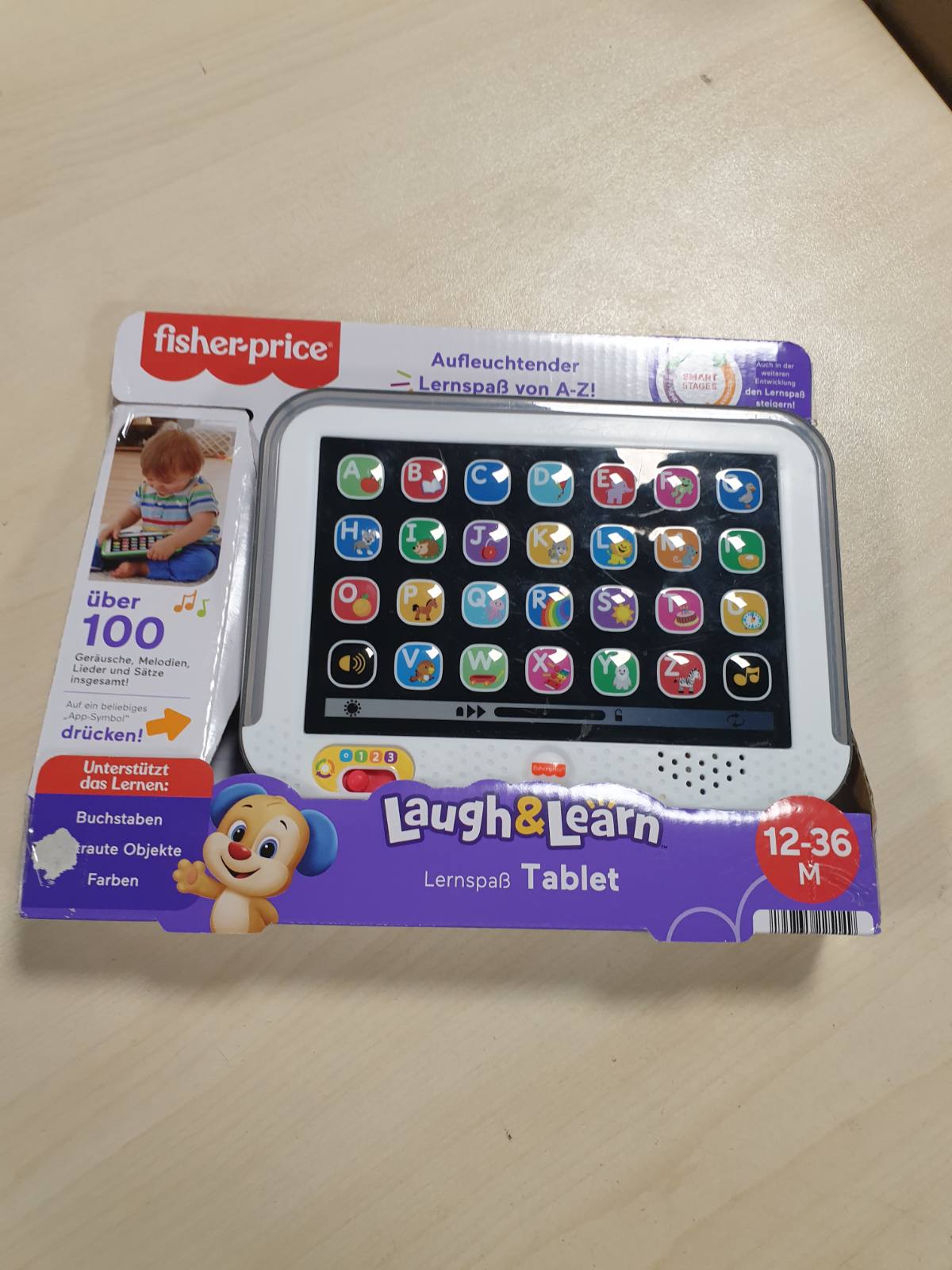 317397 - Lodër edukative për fëmijë, Replikë tablet-kompjuteri Smart Stages me muzikë dhe funksion ndriçimi, për fëmijë 1 vjeç e lart, Versioni gjerman, HXB66