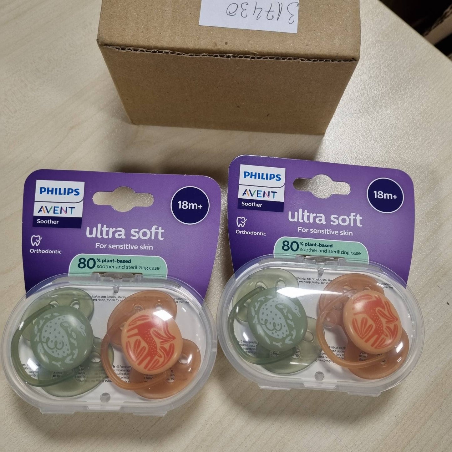 317430 - PHILIPS AVENT Thitha Ultra të Buta, Ortodontike, për foshnje nga 18 muajsh, pako me 4 copë, SCF093/07.