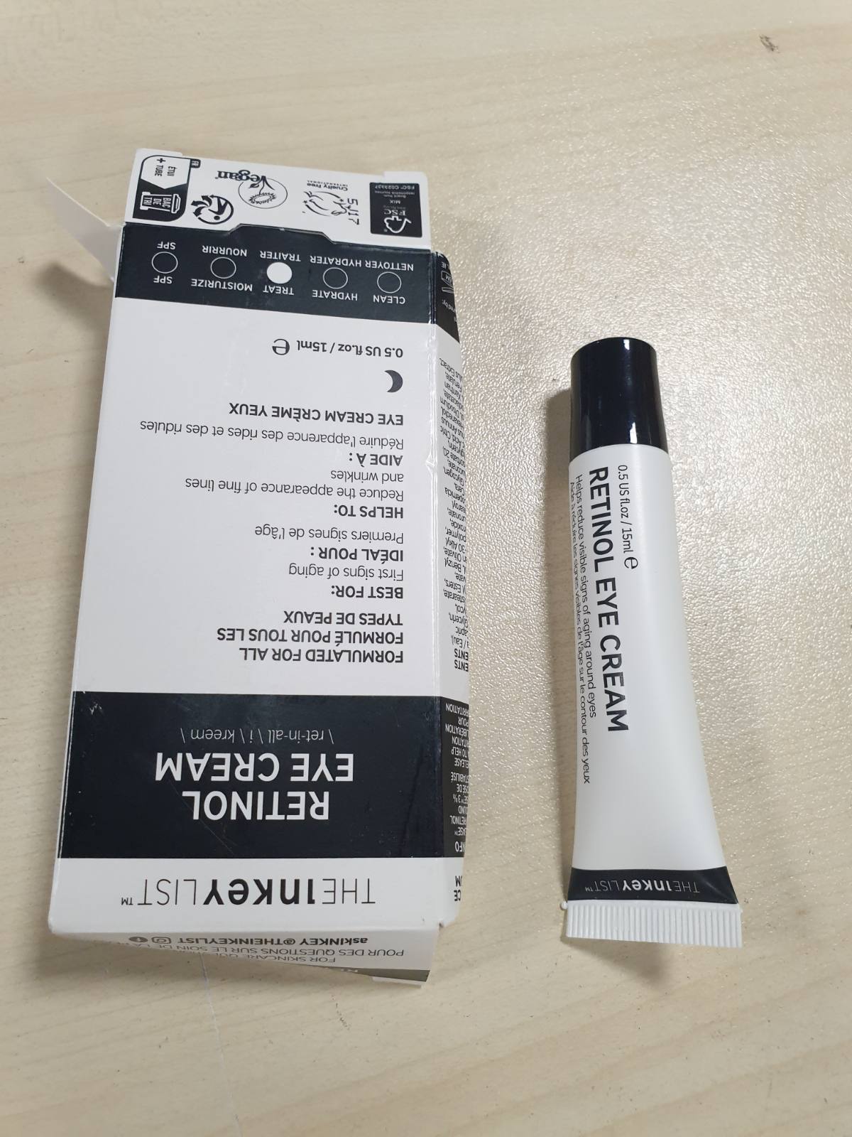 317515 - INKEY LIST Krem për sytë me retinol, 15 ml, për reduktimin e rrudhave dhe vijave të holla