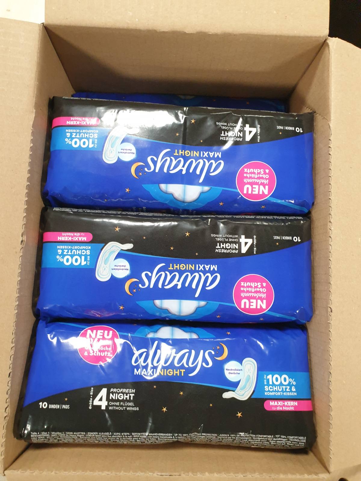 317566 - Always Maxi Profresh, Peceta nate Madhësia 4, 80 peceta (8 x 10 copë), mbrojtje deri në 100% për ditë me rrjedhje të rëndë