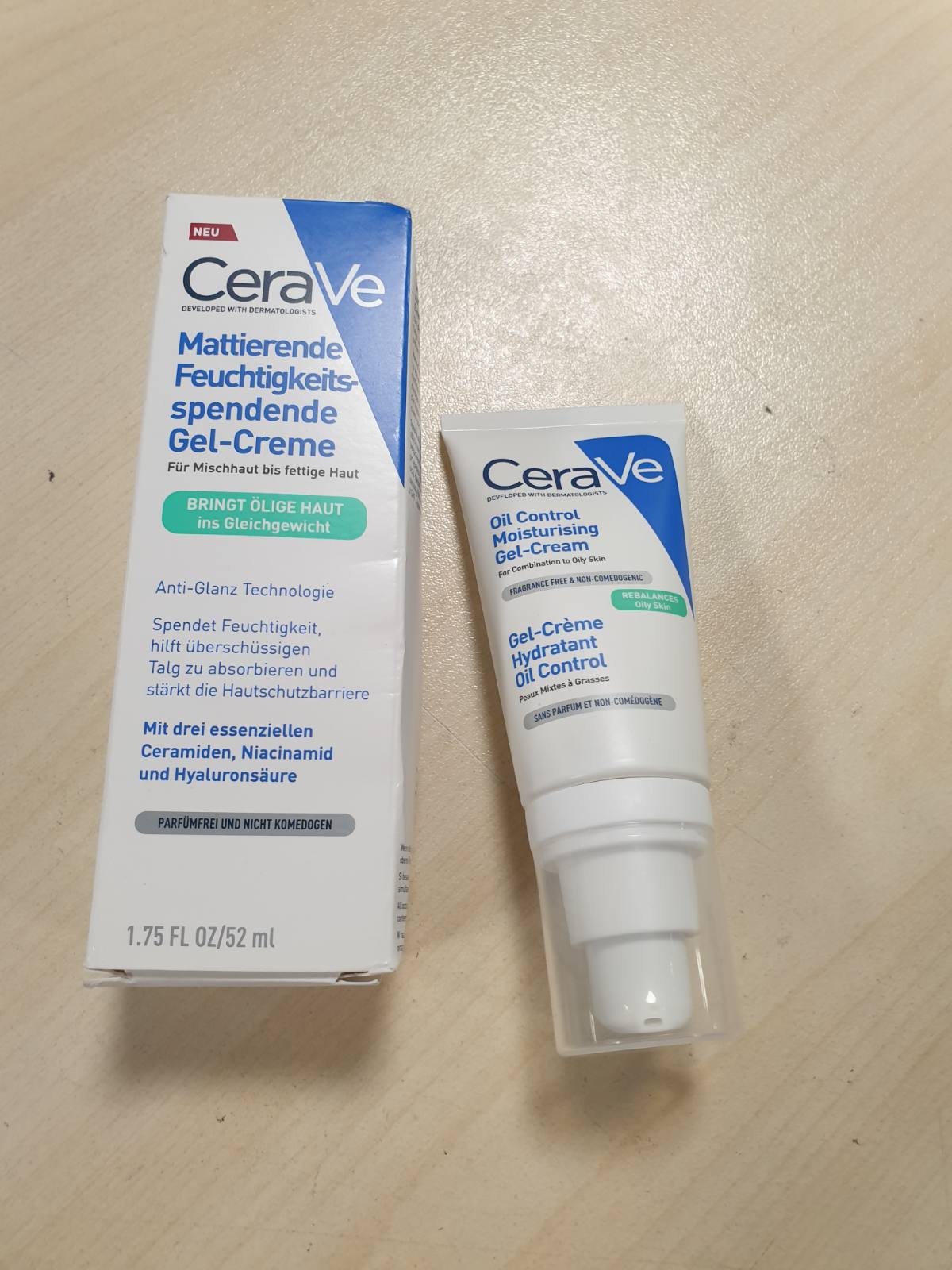 317571 - CeraVe Krem-xhel hidratues matues, 52 ml, për lëkurë të yndyrshme, me 3 ceramide, acid hialuronik dhe niacinamidë