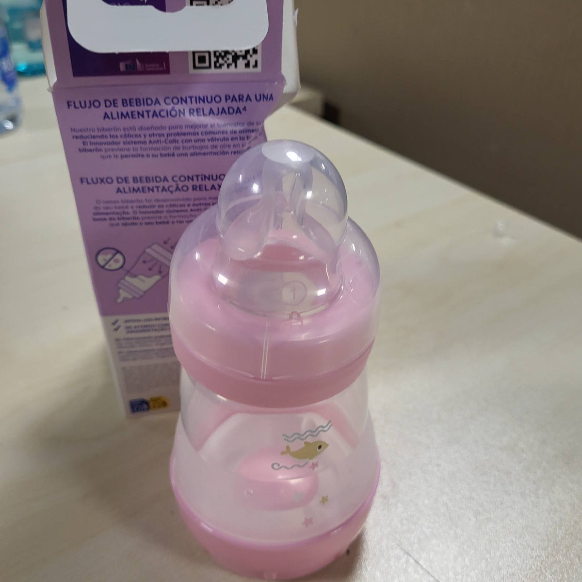 317751 - MAM Shishe Anti-Kolik, 160 ml, për të porsalindur, thithkë silikoni me rrjedhje të ngadaltë, vetësterilizuese, Rozë e Ndritshme