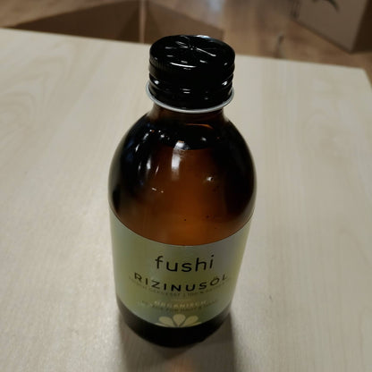 317802 - FUSHI Vaj ricini organik 250 ml, 100% i pastër, i shtrydhur në të ftohtë, për lëkurë të thatë dhe rritje të flokëve, pa heksan, i gradës natyrale ushqimore