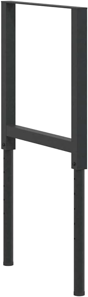 181661 - Korniza Tavoline vidaXL, Set 2 Copë, Metal i Zi i Veshur me Pluhur, Lartësi e Rregullueshme 55 x (110–120) cm – Stil Industrial, për Tavolina Punë, Dreke ose Kafeje