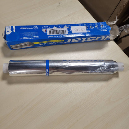 318010 - Alustar Rrotull mbushës për çelik inox + dozator, Catering 30cm x 70m, fletë alumini shumë e fortë, 1 pako