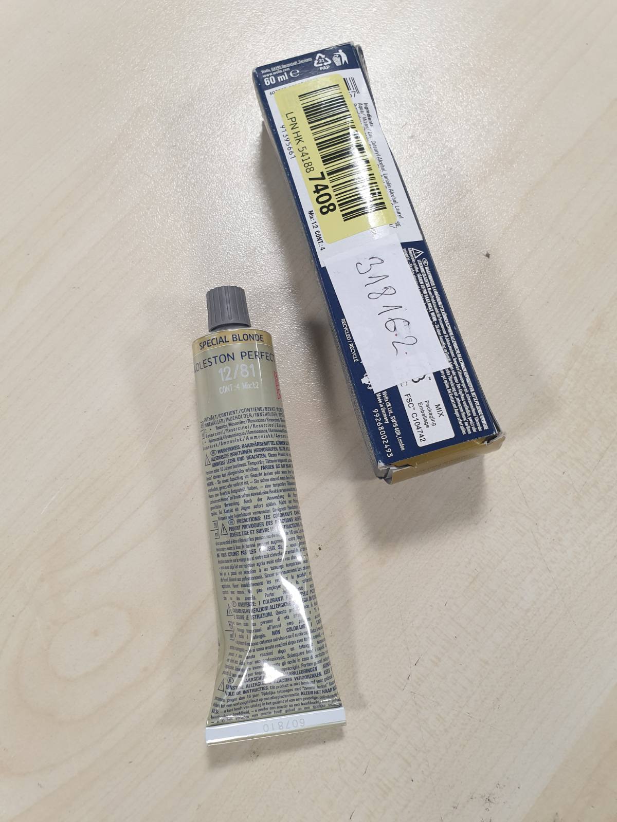 318162 - WELLA PROFESSIONALS Koleston Perfect Special Blonde, Ngjyrë e përhershme për flokë, 60ml, 100% mbulim të thinjave, Teknologji Me+ Color – 12/81 Pearl Ash Special Blonde