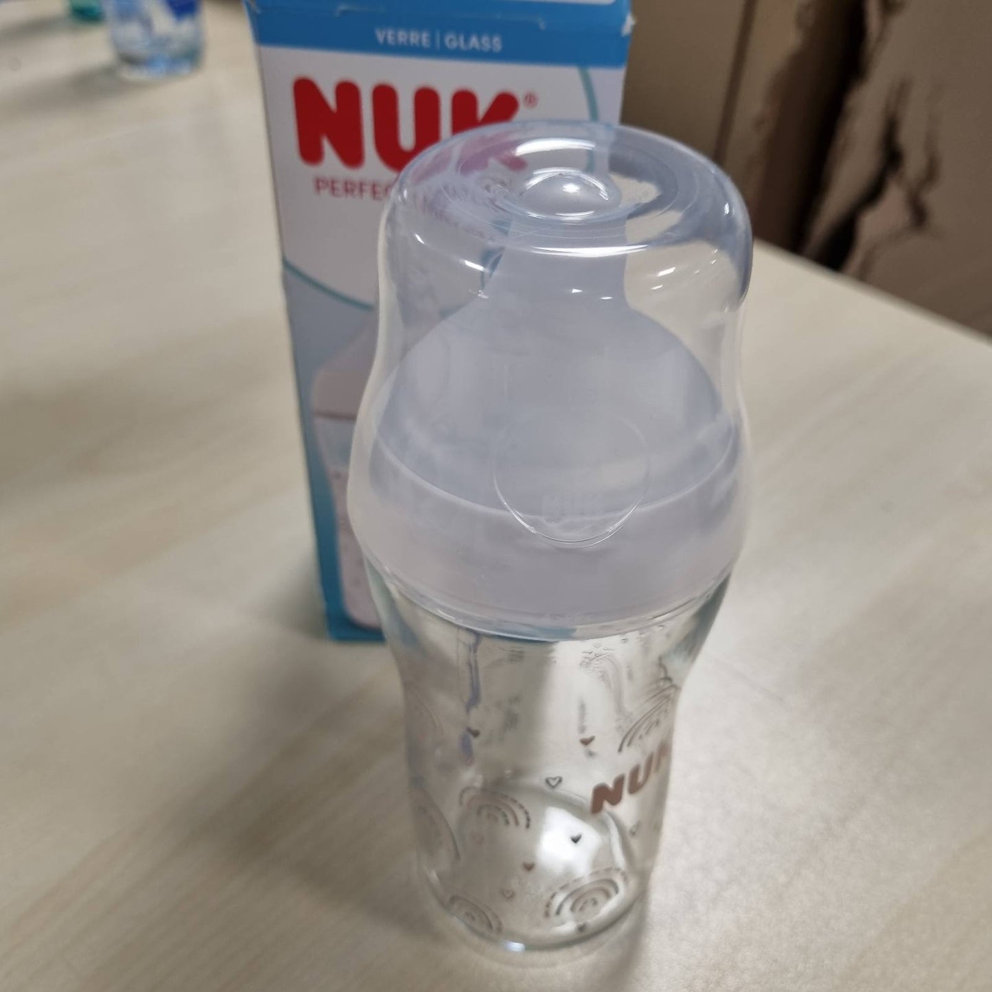 318191 - NUK Shishe për bebe Perfect Match | 3+ Muaj | 230 ml | Shishe qelqi për bebe | Pako me 2 copë
