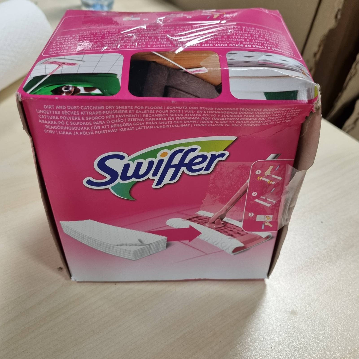 318396 - SWIFFER - Peceta për Kapjen e Pluhurit, 35 Peceta të Thata Mikrofibre, Rozë, Kap Pluhurin dhe Papastërtinë, E Shkëlqyer për të Gjitha Llojet e Dyshemeve dhe për Qimet e Kafshëve Shtëpiake, Format Giga