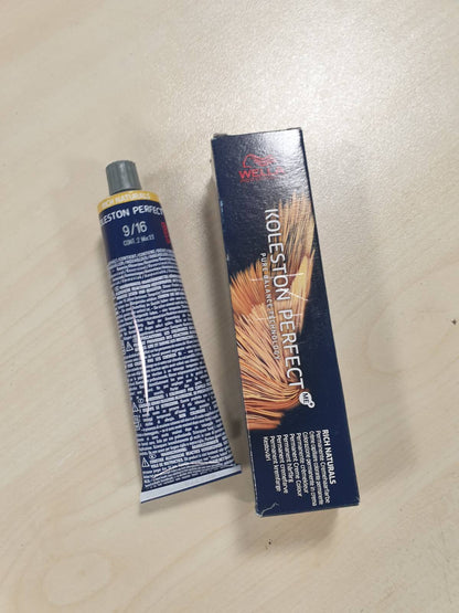 318442 - WELLA PROFESSIONALS - Koleston Perfect Rich Naturals - Ngjyrë e përhershme për flokë - 9/16 Bjonde e çelët, Vjollcë hiri - 60 ml - Mbushje deri në 100% të thinjave