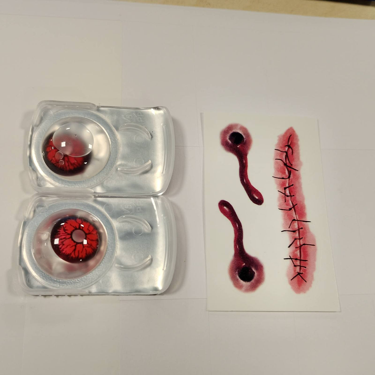 318725 - FXCONTACTS - Lente Kontakti me Ngjyrë Halloween Red DEVIL, 2 copë (1 palë), lente të buta ditore pa recetë