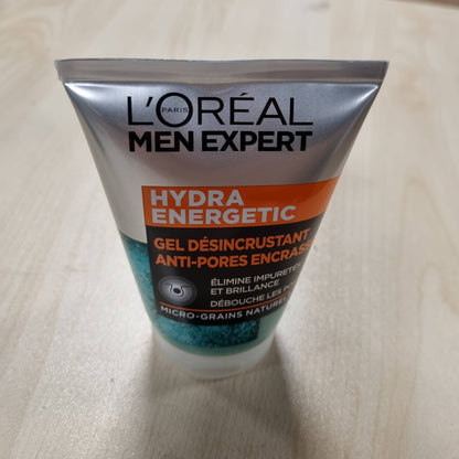 318923 - L'OREAL MEN EXPERT Xhel Pastrues Kundër Poreve për Burra - Kujdes Eksfoliues për Fytyrën - I Koncentruar me Mikro-Grimca Natyrale - Të Gjitha Llojet e Lëkurës - Hydra Energetic - 100 ml