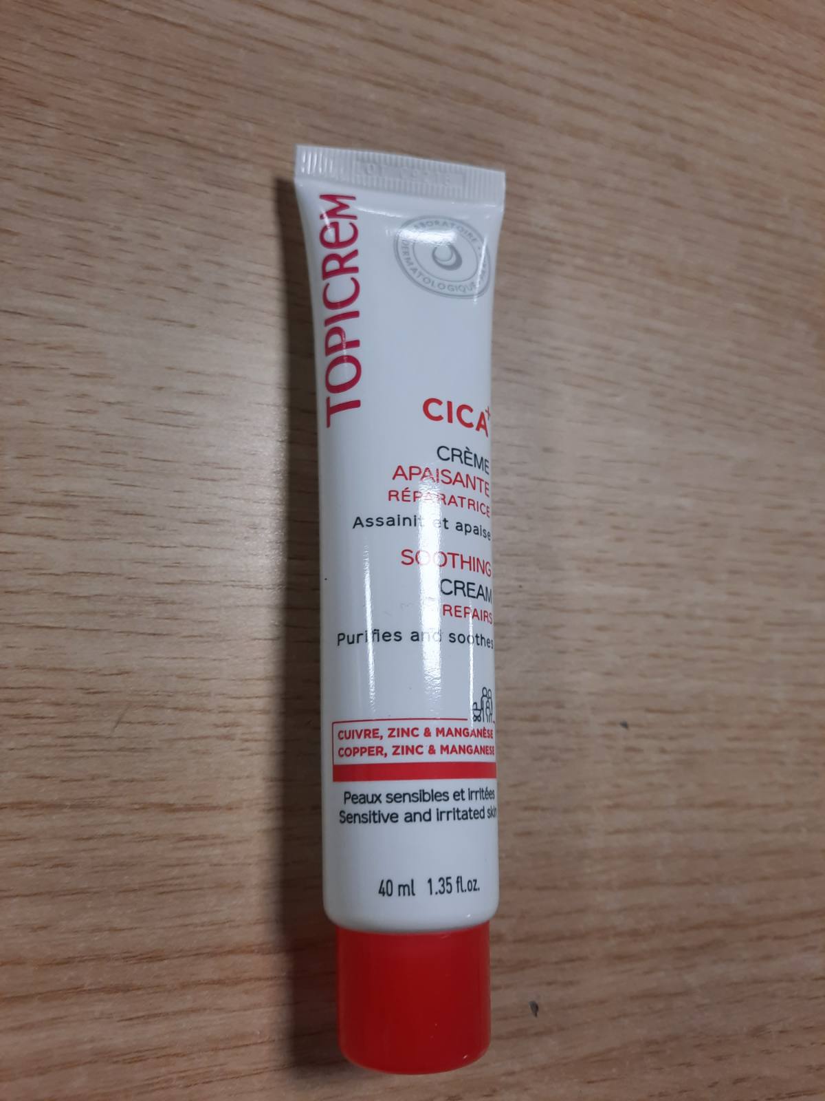 318976 - TOPICREM - CICA+, Krem Qetësues me Zink dhe Acid Hialuronik, 40 ml