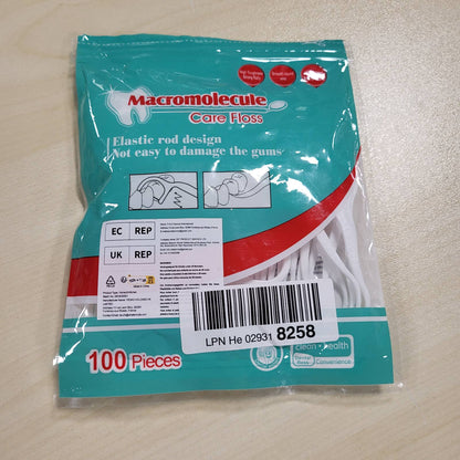 319070 - Fije Dentare me Dorezë, 100 copë, Harka Dentare, Shkopinj Plastikë për Pastrimin Oral Ndërdhëmbësh