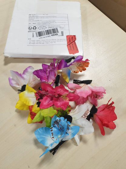 319141 - 10 copë Kapëse Flokësh Hawaii për Gra, Kapëse Flokësh me Lule Verore për Vajza, 10 copë lule-1