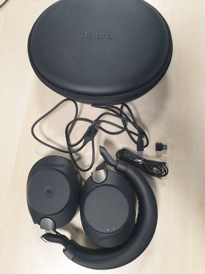 319286 - JABRA Kufje pa tel Evolve2 85 me mikrofon – Anulim zhurmash, kufje stereo të certifikuara nga Microsoft Teams, Adaptues Bluetooth USB-C – E zezë