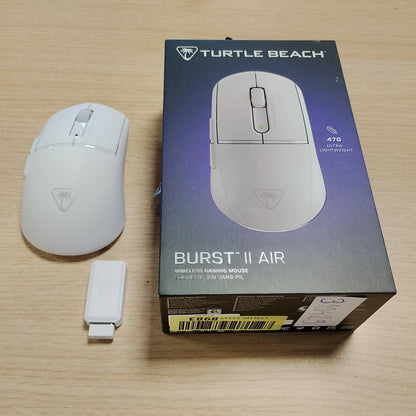 319429 - TURTLE BEACH BURST II AIR – Maus për lojëra pa tel 2.4 GHz, 47 g, 26k DPI, Bluetooth, jetëgjatësi baterie deri në 120 orë - i bardhë