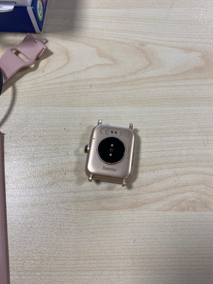 319468 - HAMA Ora inteligjente (ekran me ngjyra 1.65", funksion telefoni, GPS, IP68 + 3ATM, WhatsApp, email, asistent zanor, monitorues gjumi, 100 mënyra sportive + plane stërvitjeje, pedometër, monitor i rrahjeve të zemrës, kalorive, etj.) rozë