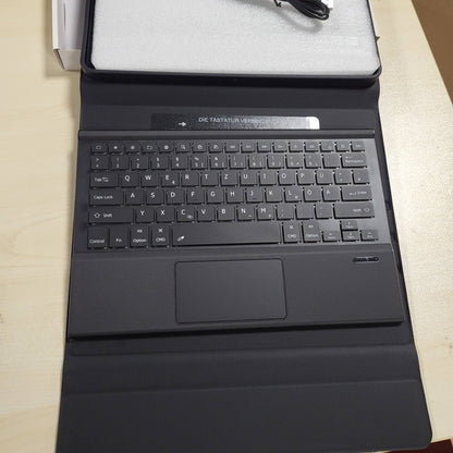 319734 - DOOHOEEK Kuti mbrojtëse me tastierë për iPad Air 13 2026(M4)/2025(M3)/2024(M2), iPad Pro 12.9 inç, Tastierë Bluetooth me Ndriçim Prapa dhe Trackpad, QWERTZ