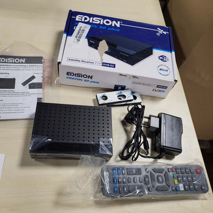319872 - EDISION Marrës Satelitor Proton S2 Plus Full HD FTA, Telekomandë Comfort 2-në-1, i pajtueshëm me Unicable (DVB-S2, HDMI, SCART, S/PDIF, USB, LAN, Mbështetje USB WiFi, Lista e programeve gjermane e parainstaluar)