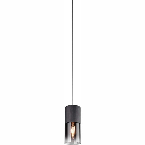 250778 - TRIO LIGHTING Llambë varëse Robin 310600132, metal i zi mat, xham i tymosur, përveç 1x E27