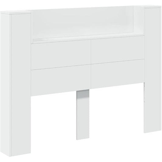 334479 - VIDA XL Dollap me kokë shtrati me LED të bardhë 140x16,5x103,5 cm