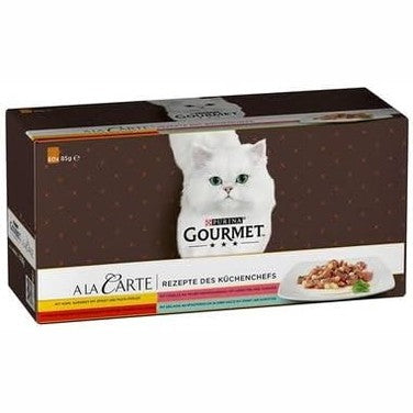 195840 - GOURMET A LA CARTE Ushqim i Lagësht për Mace, Lloje të Ndryshme, Pako 60 Copë (60 x 85g)
