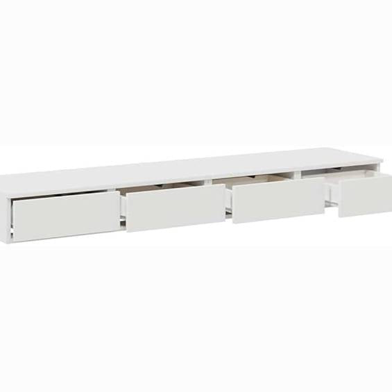 265382 - vidaXL Sirtar për Krevat i Bardhë 140x36.5x16.5 cm prej Druri të Inxhinieruar