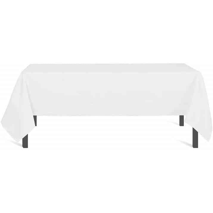 214967 - Mbulesë tavoline Rectangular Rezistente ndaj Njollave, Poliester, E Bardhë, 140x300 cm