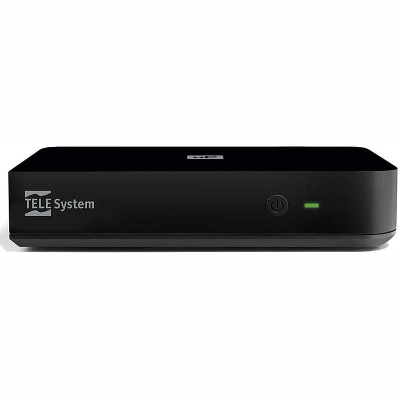 295513 - TELE System UP T2 4K Dekoder dixhital për televizor Android TV ULTRA HD, DVB-T2 HEVC HDR10+HLG, me adaptues HDMI/SCART