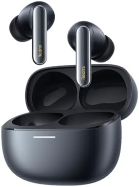 112936 - XIAOMI Redmi Buds 6 Pro Kufje Bluetooth, Të Zi, Audio me Ndjekje të Kokës, Audio me Rezolucion të Lartë, Anulim Aktiv i Zhurmës, Kontrolle me Prekje, Ekuilibër i Tingujve të Lartë-Bas