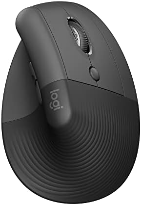 123771 - LOGITECH Lift Maus Vertikal Ergonomik pa Tel, Marrës Bluetooth ose Logi Bolt USB, Klikime të Heshtura, 4 Butona, i Pajtueshëm me Windows/macOS/iPadOS, për Laptop dhe PC - Ngjyra Grafit