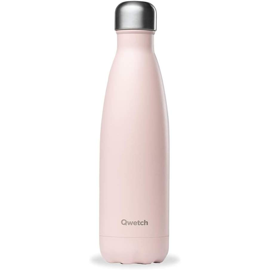 162802 - QWETCH - Shishe Termike e Izoluar prej Çeliku Inox, Pa BPA, Kapaciteti 500ML, Mban të Ngrohtë për 12orë/A të Ftohtë për 24orë, Nga Franca - Rozë Pastel.