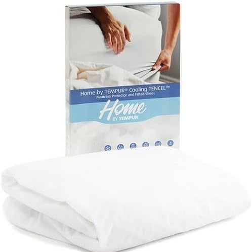 231140 - TEMPUR, Mbrojtës Dysheku Termorregullues Home BY TEMPUR®, Euro King 160 x 200cm, Mbrojtës Dysheku 2 në 1 dhe Çarçaf i Montuar, Tencel Ftohës, i Bardhë