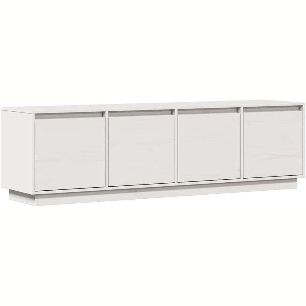 244371 - vidaXL Kabinet TV i Bardhë – Dru Pishë i Fortë, Stil Modern