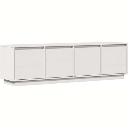 244371 - vidaXL Kabinet TV i Bardhë – Dru Pishë i Fortë, Stil Modern