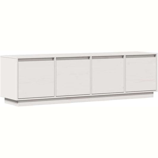 244371 - vidaXL Kabinet TV i Bardhë – Dru Pishë i Fortë, Stil Modern