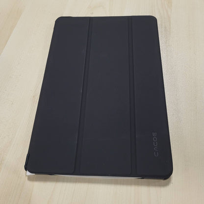 320230 - CACOE Mbrojtëse e pajtueshme me Samsung Galaxy Tab A11+ Plus 2025/ A9+ Plus 11 inç, Mbrojtëse e hollë me xham të temperuar dhe funksion mbështetëse, e zezë