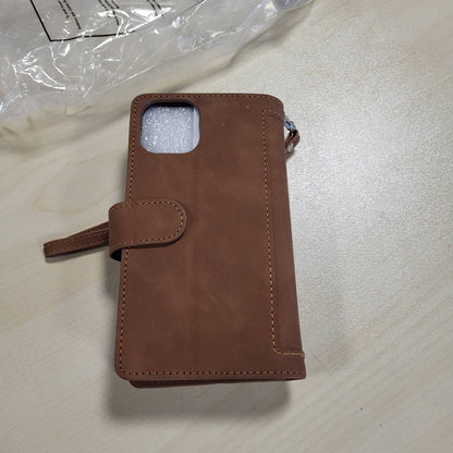 320321 - UEEBAI Mbrojtëse për iPhone 13 6.1 inç, Mbrojtëse portofoli prej lëkure PU Retro, Mbulesë rezistente ndaj goditjeve, Funksion mbështetëse, Mbyllje magnetike - Kafe
