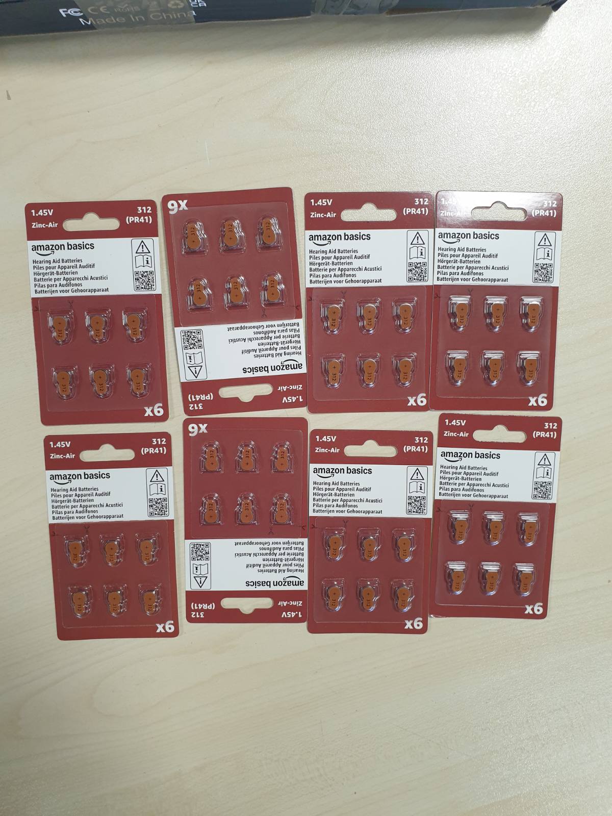 320404 - Amazon Basics Bateri për aparate dëgjimi Madhësia 312 Bateri zink-ajër 1.45V Karton kafe Jetëgjatësi 4-vjeçare 60 copë Paketim rezistent ndaj fëmijëve