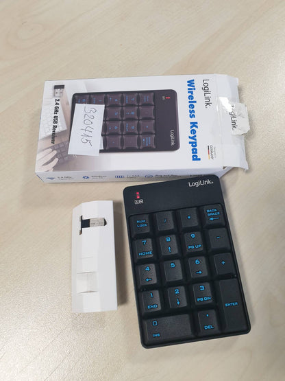 320415 - LogiLink Tastiera Numerike me 18 Taste, e Zezë, Wireless