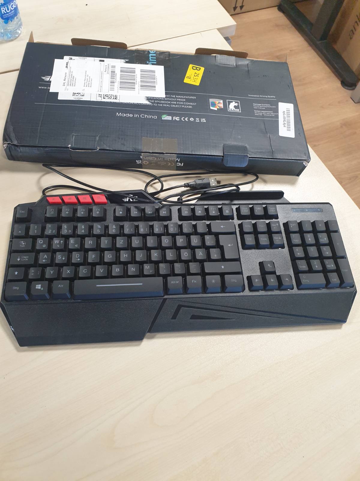 320444 - RII - Tastiera për Lojëra Rii, Ndriçim nga Prapa, USB, 19 Taste, Anti-Ghosting, për PC/Laptop/PS4/Xbox One (Paraqitje Gjermane)