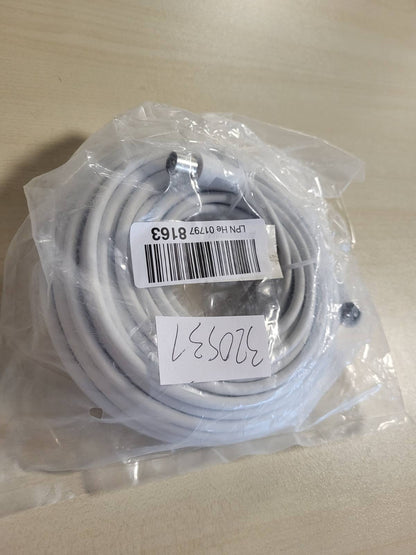 320531 - PremiumCord Kabllo Antenash Koaksiale për TV 15m, 75 Ohm, IEC Mashkull në Femër 90°, i Mbrojtur, për DVB-C, DVB-T/T2, 4K UHD 2160p, FULL HD 1080p 3D, e Bardhë