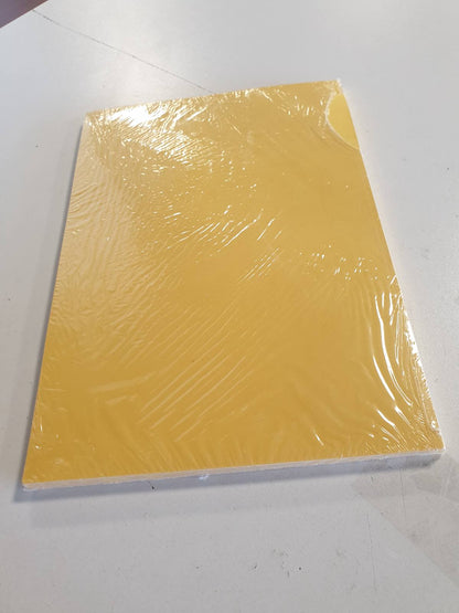 320537 - M-OFFICE Karton me ngjyra A4, 180 g, për punime artizanale, printim dokumentesh, fletë me ngjyra A4, 50 fletë, e verdhë e fortë