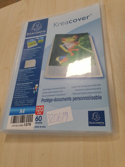 320619 - EXACOMPTA Ref. 5768E - 1 Mbrojtës Dokumentesh Kreacover Chromaline - 60 xhepa kristali - 120 pamje - për A4 - dimensionet 24 x 32 cm - mbulesë polipropileni gjysmë e ngurtë