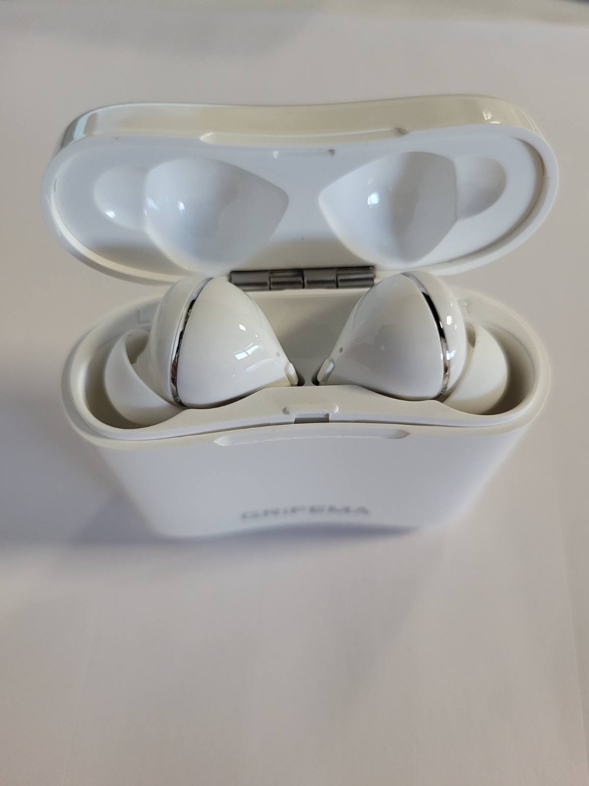 320701 - GRIFEMA G-TWS1, Kufje pa tel Bluetooth me prekje, Kufje Bluetooth në vesh, Kufje sportive pa tel për vrapim dhe ushtrime, Ngjyrë e bardhë