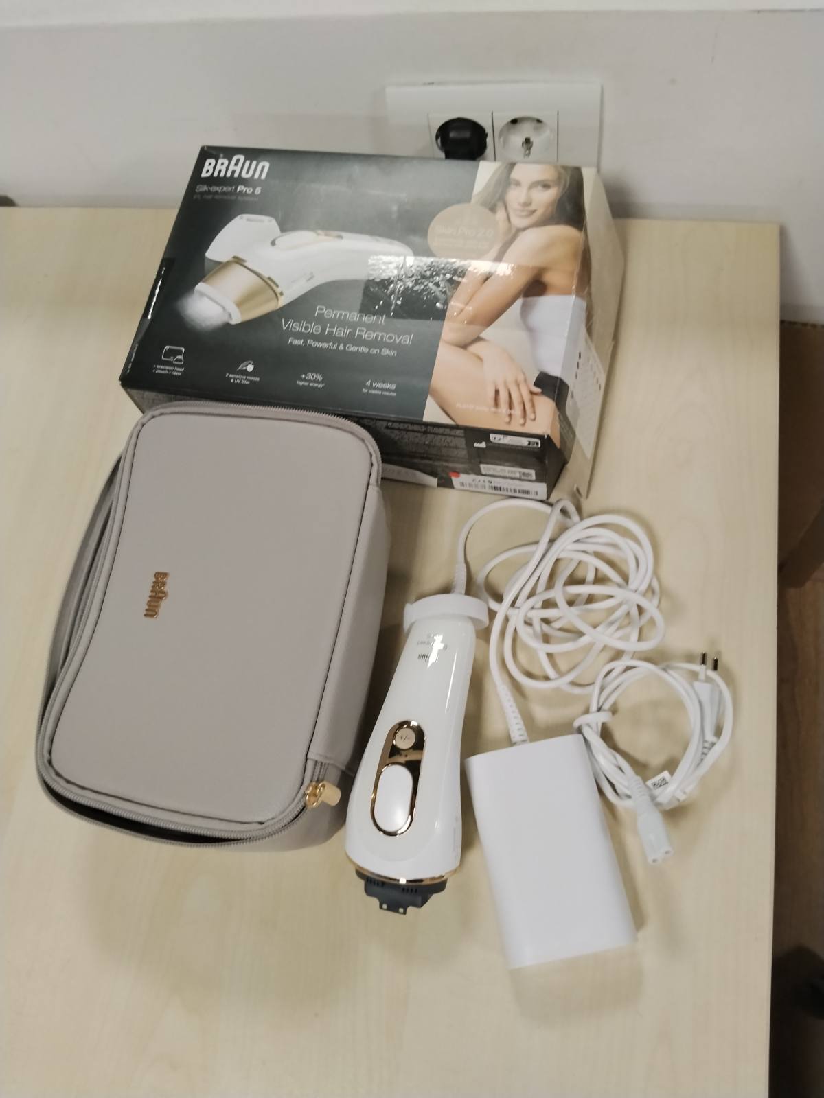 320833 - BRAUN Pajisje IPL Silk·expert Pro 5 PL5157, 100-240V, 50/60Hz, e Bardhë/e Artë
