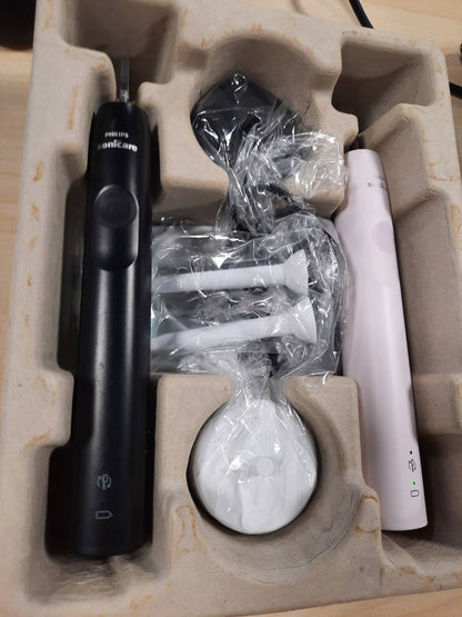 320916 - PHILIPS Furçë dhëmbësh elektrike Sonicare 3100, HX3675/15, kontroll presioni, kohëmatës, Sugar Rose dhe Black, pako me dy pjesë